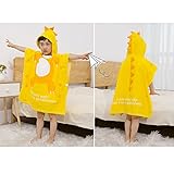 ベビー用バスローブ Yibaision　バスタオル　子供用　プール用　ソフトバスローブ (S, イエロー)