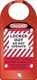 Accuform Signs KDH644 STOPOUT Aluma-Tag Scissor-Style Hasp, Legend "DANGER LOCKED OUT DO NOT OPERATE