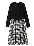 犬印本舗 Fairy フェアリー 授乳 口 付 チェック 切替 ワンピース M ～ L ブラック