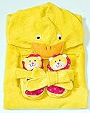 ベビーバスローブ　　　バスローブ　　　ブーティ　　　アニマルフードつきバスローブ あひる&ルームシューズライオン　　　バスタイムギフトセット2種類組み