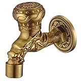 P Prettyia 洗濯機　シンク　水栓　シンクタップ　ウォールマウント　ゴールド　真ちゅう　 - 3