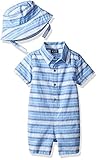 The Children's Place Baby Boys' Li'l Guy's Striped Romper Set Springblue 12-18 Months [並行輸入品]
