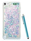 iPod 6 Cases forガールズ女性、iPod touch第6世代ケース、子供caiyunlグリッター液体クリアキュートキラキラ光るキラキラTpuソフト保護カバーデザインfor Apple iPod Touch第5世代+スタイラス protector sparkly transparent Protection Flexible