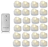 LEDキャンドルライト、Windspeed Flameless LEDティーライトキャンドルwithリモートコントロール、Looks Like Real Wax Candle、完璧Tealightsウ