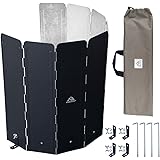 Viaggio+ ウインドシールド 風防 キャンプ 122×60cm 焚き火 ペグ付き 8枚連結 亜鉛メッキ鋼板 延長板 折り畳み ブラック