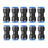 Perfk エア配管 　空気圧 コネクト　10個入　プッシュ　エアホース　チューブ継手　ストレート　12mm + 6mm　各5個