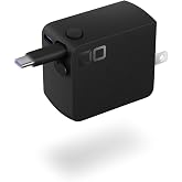 CIO NovaPort DUOⅡ 45W Built in CORD REEL PD急速充電器 USB-C 65cmケーブル内蔵 (ブラック) | ケーブル巻き取り式, 2台同時充電, iPhone対応, MacBook対応, ACアダプター