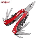 hi-spec 15 - In - 1ポケットマルチツールwithステンレススチールPliers, Saw,ユーティリティブレードスクリュードライバー、栓抜き、缶切り、定規、ファイル&ポーチfor釣り
