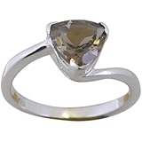 スモーキークォーツ壮大なリング925固体スターリングシルバージュエリー [並行輸入品]