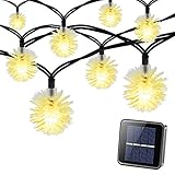 Solar Christmas String Lights Magicfly 26.9ft 50 LED Fairy Chuzzle Ball Lights Warm White Fairy Glob
