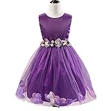 NIKONIKO 子供ドレス 女の子ドレス ガールズワンピース 蝶ネクタイ フラワードレス　可愛い 花柄 発表会 結婚式 入園式 演奏会　パーティー 春夏 可愛い ベビー 子供 ノースリーブ ドレス 