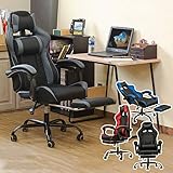 メッシュ リクライニングチェア パソコンチェア ゲーミングチェア フルフラット レーシングチェアー 収納式オットマン クッション付 ゲーム用チェア 座面昇降式デスクチェアーキャスター付 テレワーク 在宅ワーク (レッド(RD))