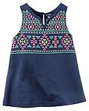 カーターズ Carter's　女の子用刺繍入りお出かけ用ワンピース　ネイビー (12M(72-78cm)) [並行輸入品]