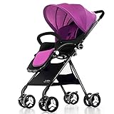 ベビーカートのカーボンスチールフレームは座ることができます/超軽量ポータブル折りたたみ式ハーフサンシェード抗UV日保護ベビーキャリー55 * 53 * 103cm (色 : 3)