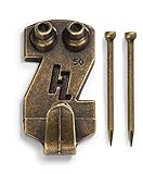 HangZ 30005 Gallery Picture Hooks, 50lb, Antique Brass, 2-Pack by HangZ