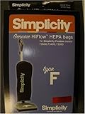 Simplicity Freedom Vacuum Cleaner Type F HiFlow HEPA Filtration Bags For Simp.