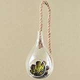 ロープ付き　ハンギングガラス　ドロップ型　Lサイズ