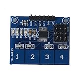 Hommy タッチスイッチモジュール， TTP224 4チャンネル　デジタルタッチセンサーモジュー　ル静電容量式タッチスイッチ　青