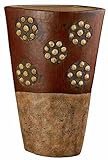 Cal Lighting TA-777XM Roseville Tribal Ceramic Vase With Spiral Shell Accents, Extra Medium
