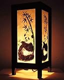 Thai Vintage Handmade ASIAN Oriental Handcraft LOVELY PANDA Lighting Bedside Table Light or Floor Wo