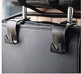 4個自動車SUVリアシートヘッドレストハンガーフック　財布食品袋フック (ブラック)