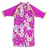 オーストラリア発 Banz UPF50+ 紫外線カット バンズ ラッシュスーツ ピンクフラワー 0(12ヶ月)