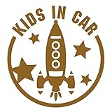 imoninn KIDS in car ステッカー　【シンプル版】　No.15　ロケット　（ゴールドメタリック）