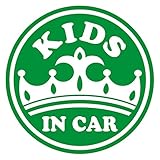imoninn KIDS in car ステッカー　【シンプル版】　No.17　王冠　（緑色）