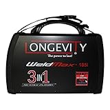LONGEVITY 444620 V.2 WeldMax 185i 3-in-1 TIG Stick Plasma Cutter, Red/Black [並行輸入品]