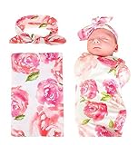 Quest Sweet新生児おくるみ、受信毛布、ブランケット&ヘアバンドセット( 1 – 3パック)