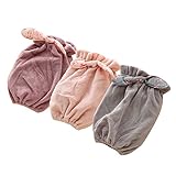 SANIQUE 袖カバー 小花柄リボン ベロア 汚れ防止 家事に ガーデニング ショート丈 腕カバー 【3対セット】 19cm (パープル・グレー・ピンク)