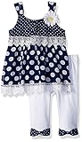 Little Lass Baby Girls' 2 Pc Chiffon Skimmer Set White/Navy 18M [並行輸入品]
