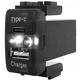 NV350キャラバン E26 LED/ホワイト 新設USB Type-C タイプC ポート 充電 QC3.0 12V パネル スイッチホールカバー