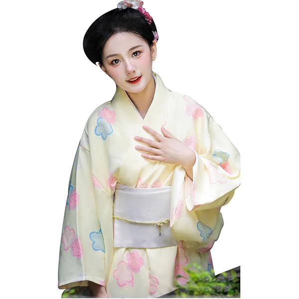 Amazon | [SEIKO MATSUDA] yukata 黒地 ピンク 桜 さくらんぼ 柄