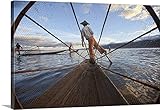 スコット・Stulbergプレミアムシックラップキャンバス壁アート印刷題名Fisherman At Sunrise Inle湖、ミャンマー 48" x 32" 1054540_24_48x32_non