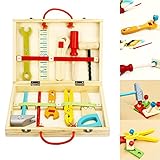 大工さんセット 木製 おままごと 木のおもちゃ 木製ツールボックス 組み立て キッズ用 男の子のおもちゃ 知育玩具 誕生日 プレゼント