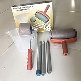 ペイントランナープロローラーブラシハンドルツールフロック加工されたエッガールームウォールペインティングホームオフィスルーム多機能ローラーペイントブラシセット（6パック）