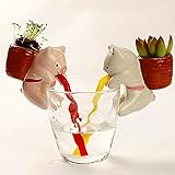 ミニ自動水吸収動物の鉢植えの植物がオフィスのデスクトップに工場