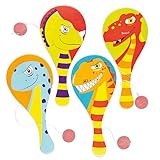 恐竜・ポンポン ラケット（4本入り）景品、子供達のアクティビティに