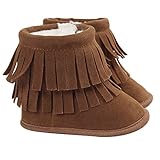 ゴシレ Gosear 幼児 女の子 男の子 冬 温かみ 雪の起動 タッセル ベビー 新生児 ブーツ 靴 ため 12-18ヶ月 赤ちゃん 深いカーキ色 L