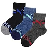 [プーマ] PUMA 靴下 キッズ 三足組 セット 男の子 子供用 ソックス ジュニア 小学生 中学生 ショートソックス クルー 足首