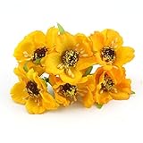 60pcs /ロット4 cmシルク桜小さな人工Poppyブーケウェディングデコレーションミニローズ花のDIYスクラップブック One Size イエロー SEDFGJ32796315409