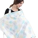 Pretty See 授乳ケープ 360度安心 ダブルガーゼ 生地 赤ちゃんの顔が確認できる ポンチョ 蛍光剤なし 母乳育児サポート 軽量 持ち歩き お出掛けに便利 収納袋付 (A)