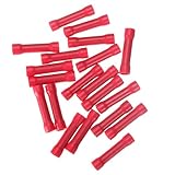 20個レッド断熱直線突合せコネクター電気ワイヤクリンプターミナル18 – 22 AWG送料無料