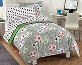 Dream Factory Soccer Ultra Soft Microfiber Comforter Set, Multi-Colored, Twin