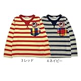 【SiShuNon/Kiccoly】ボーダーチェックポケトレーナー キッコリー ボーダー チェック ポケット トレーナー 130 3 レッド