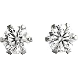 [ダイヤモンドワールド] レディース ジュエリー PT900 ダイヤモンドピアス 一粒 0.10ct×0.10ct 合計 0.20ct 両耳用 プラチナ 6本爪 FGカラー無色透明