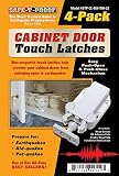 Safe-T-Proof Cabinet Door Touch Latches, White, 4-Pack [並行輸入品]