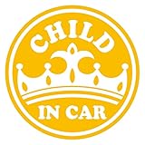 imoninn CHILD in car ステッカー　【パッケージ版】　No.17　王冠　（黄色）
