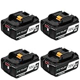 マキタ 18V バッテリー 6.0Ah BL1860B 互換 防火材料シェルと長寿命電池セル採用 BL1820 BL1830 BL1840 BL1850 BL1860など互換 製造物責任保険付 PSE認証済み品 (18V/6.0Ah バッテリー 4個 セット)